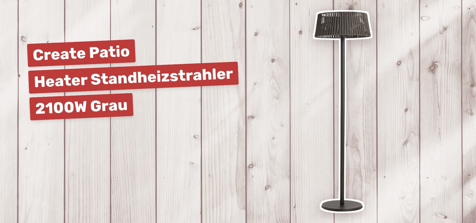 Create Patio Heater Standheizstrahler 2100W Grau