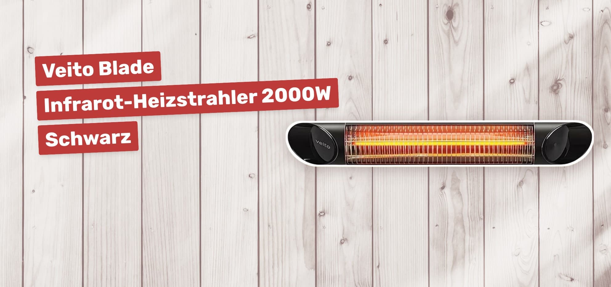 Veito Blade Infrarot-Heizstrahler 2000W Schwarz