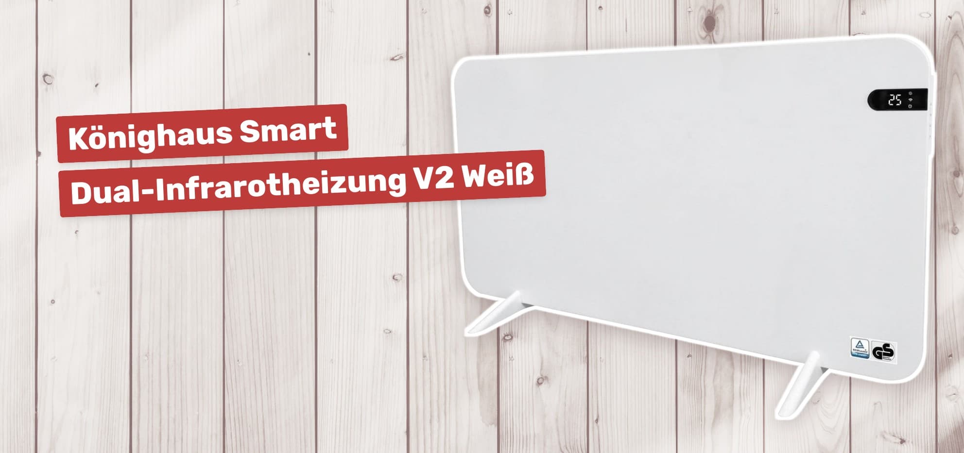Könighaus Smart Dual-Infrarotheizung V2 Weiß